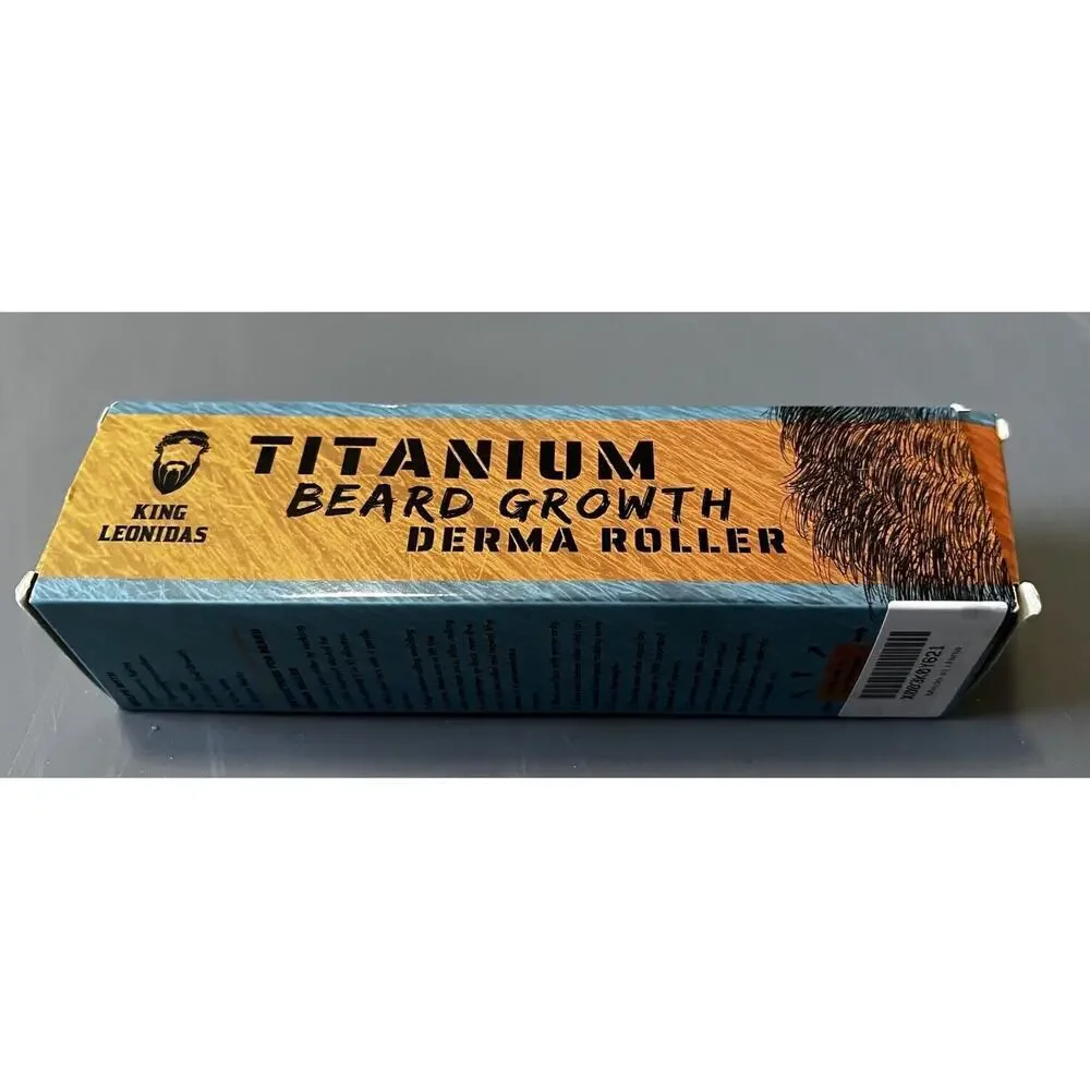 King Leonidas Beard Growth Derma Roller 0.3 mm Sterile Titanium Grooming NEW NIP
